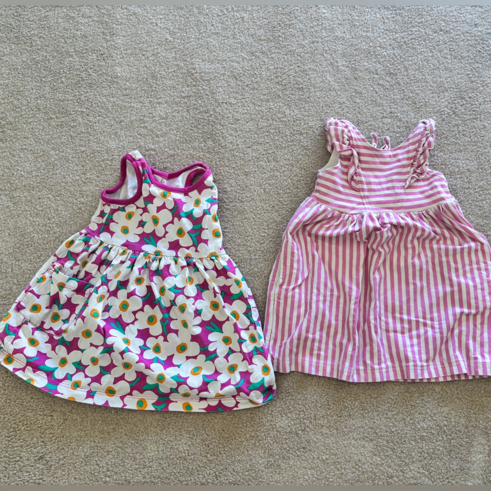 Hanna Andersson Pink and White Striped Dresses